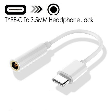 Type-C To 3.5mm Earphone Cable Adapter Usb 3.1 Type C USB-C Male To 3.5 AUX Audio Female Jack for Xiaomi 6 Mi6 Letv 2 Pro 2 Max2