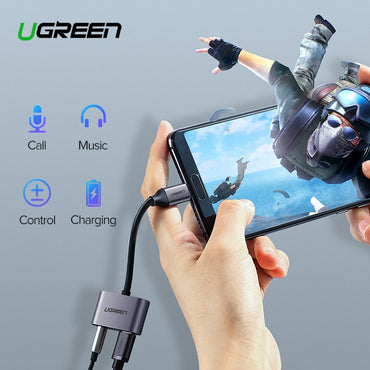 Ugreen USB C to Jack 3.5 Type C Cable Adapter For Huawei P30 Mate 30 Pro Xiaomi Mi 8 9 USB Type C 3.5mm AUX Earphone Converter