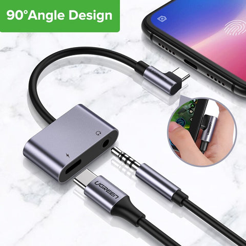 Ugreen USB C to Jack 3.5 Type C Cable Adapter For Huawei P30 Mate 30 Pro Xiaomi Mi 8 9 USB Type C 3.5mm AUX Earphone Converter