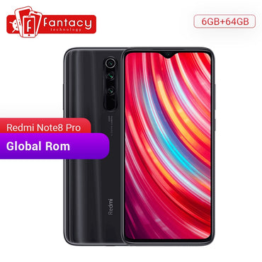 Global ROM Xiaomi Redmi Note 8 Pro 6GB 64GB 64 MP Quad Cameras MTK Helio G90T Smartphone 6.53'' FHD+ 4500mAh 18W QC 3.0