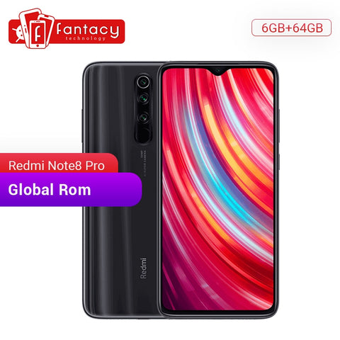 Global ROM Xiaomi Redmi Note 8 Pro 6GB 64GB 64 MP Quad Cameras MTK Helio G90T Smartphone 6.53'' FHD+ 4500mAh 18W QC 3.0