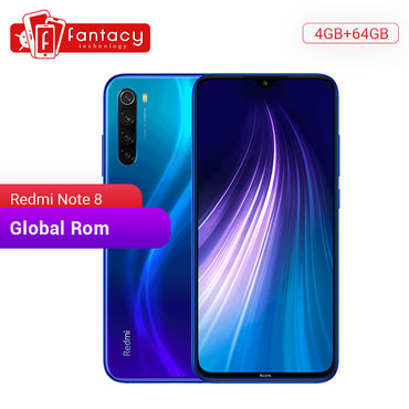 Global ROM Xiaomi Redmi Note 8 4GB 64GB 48MP Quad Cameras Smartphone Snapdragon 665 Octa Core 6.3" FHD Screen 4000mAh