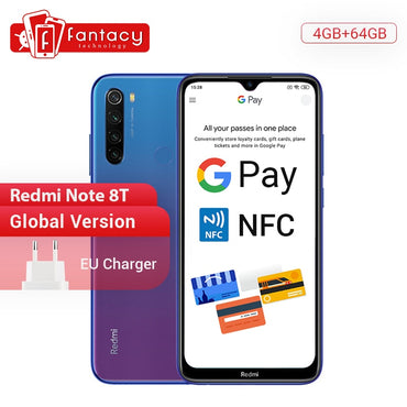 Global Version Xiaomi Redmi Note 8T 8 T 4GB RAM 64GB ROM Snapdragon 665 Octa Core 6.3'' 48MP Quad Camera 4000mAh 18W QC NFC