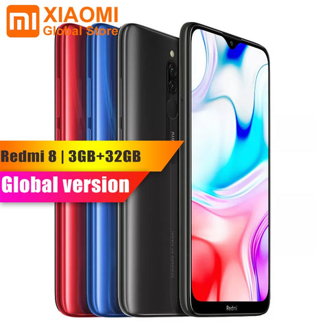 Original Global Version Xiaomi Redmi 8 3GB RAM 32GB ROM 6.21" Mobile Phone Snapdragon 439 Octa Core Dual Camera 5000mAh Phone