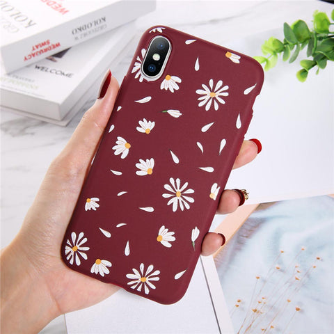 Moskado Flowers Phone Case For iPhone 11 Pro X XR XS Max 7 8 6 6s Plus 5 5s SE Chrysanthemum Floral Soft TPU Silicone Back Cover