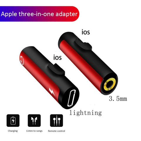 T-shaped Headphone 2in1 Dual-port Headphone Adapte for iPhone 7 8 Plus X XS Xs Max 11 Audio Charger Dispenser Accessories TXTB1