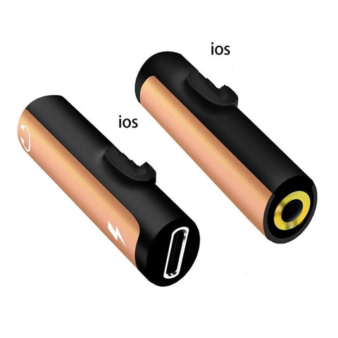T-shaped Headphone 2in1 Dual-port Headphone Adapte for iPhone 7 8 Plus X XS Xs Max 11 Audio Charger Dispenser Accessories TXTB1