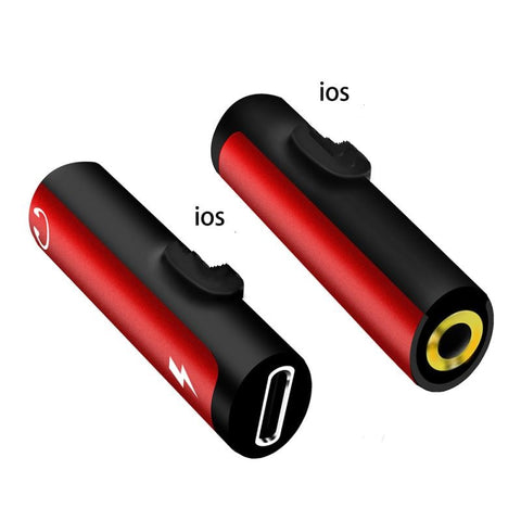 T-shaped Headphone 2in1 Dual-port Headphone Adapte for iPhone 7 8 Plus X XS Xs Max 11 Audio Charger Dispenser Accessories TXTB1