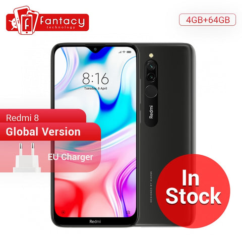 Global Version Xiaomi Redmi 8 4GB 64GB Snapdragon 439 Octa Core 12MP Dual Camera Mobile Phone 5000mAh Large Battery OTA