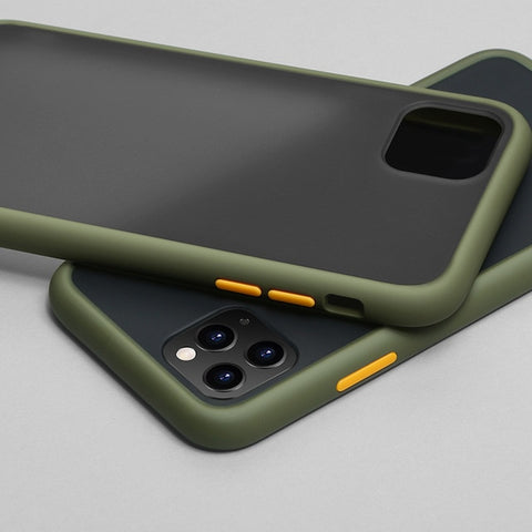 N1986N Phone Case For iPhone 11 Pro X XR XS Max 7 8 Plus Luxury Contrast Color Frame Matte Hard PC Protective For iPhone 11 Case