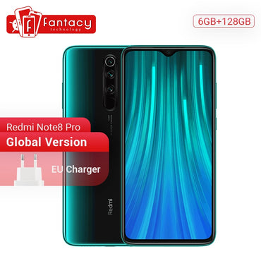 Versão global xiaomi redmi nota 8 pro 6 gb 128 gb snapdragon mtk helio g90t 64 mp quad câmeras 7th geração qc 18 w carga telefone