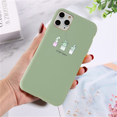 Lovebay Silicone Phone Cases For iPhone 7 XR 11 Pro Avocado Waves Cactus For iPhone 5SE 6 6s 8 Plus X XS Max Soft TPU Back Cover