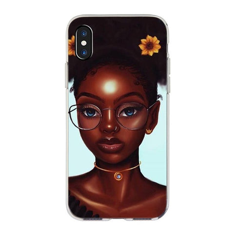 MaiYaCa  New Personalized MELANIN POPPIN Black Girl Phone Case for iPhone 11 Pro XS Max XR 8 7 6 6S Plus X 5S SE