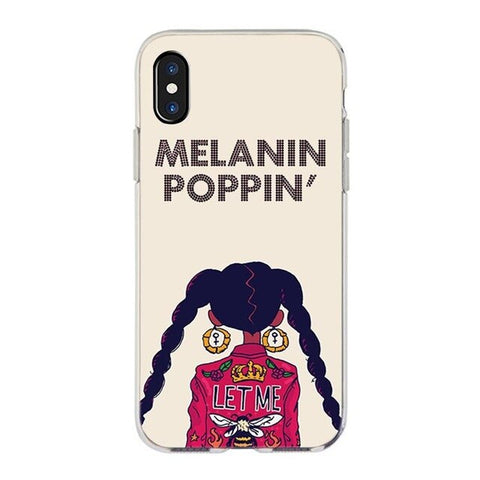 MaiYaCa  New Personalized MELANIN POPPIN Black Girl Phone Case for iPhone 11 Pro XS Max XR 8 7 6 6S Plus X 5S SE
