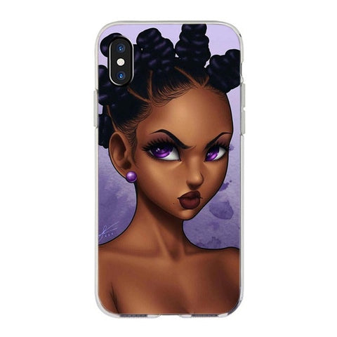 MaiYaCa  New Personalized MELANIN POPPIN Black Girl Phone Case for iPhone 11 Pro XS Max XR 8 7 6 6S Plus X 5S SE