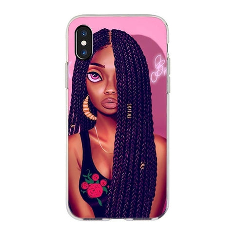 MaiYaCa  New Personalized MELANIN POPPIN Black Girl Phone Case for iPhone 11 Pro XS Max XR 8 7 6 6S Plus X 5S SE