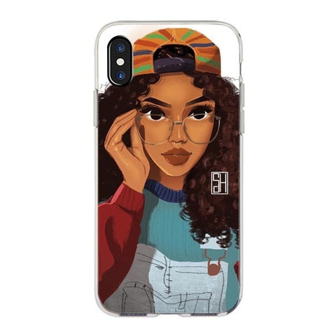 MaiYaCa  New Personalized MELANIN POPPIN Black Girl Phone Case for iPhone 11 Pro XS Max XR 8 7 6 6S Plus X 5S SE