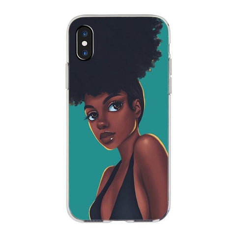 MaiYaCa  New Personalized MELANIN POPPIN Black Girl Phone Case for iPhone 11 Pro XS Max XR 8 7 6 6S Plus X 5S SE