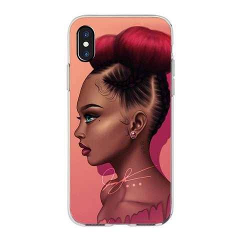 MaiYaCa  New Personalized MELANIN POPPIN Black Girl Phone Case for iPhone 11 Pro XS Max XR 8 7 6 6S Plus X 5S SE
