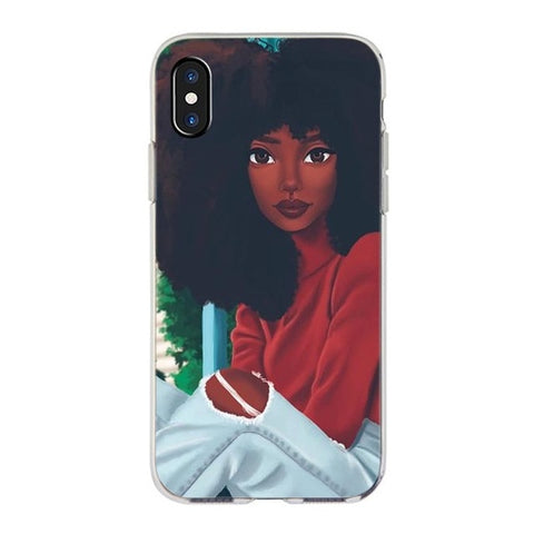 MaiYaCa  New Personalized MELANIN POPPIN Black Girl Phone Case for iPhone 11 Pro XS Max XR 8 7 6 6S Plus X 5S SE