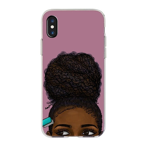 MaiYaCa  New Personalized MELANIN POPPIN Black Girl Phone Case for iPhone 11 Pro XS Max XR 8 7 6 6S Plus X 5S SE