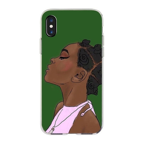 MaiYaCa  New Personalized MELANIN POPPIN Black Girl Phone Case for iPhone 11 Pro XS Max XR 8 7 6 6S Plus X 5S SE